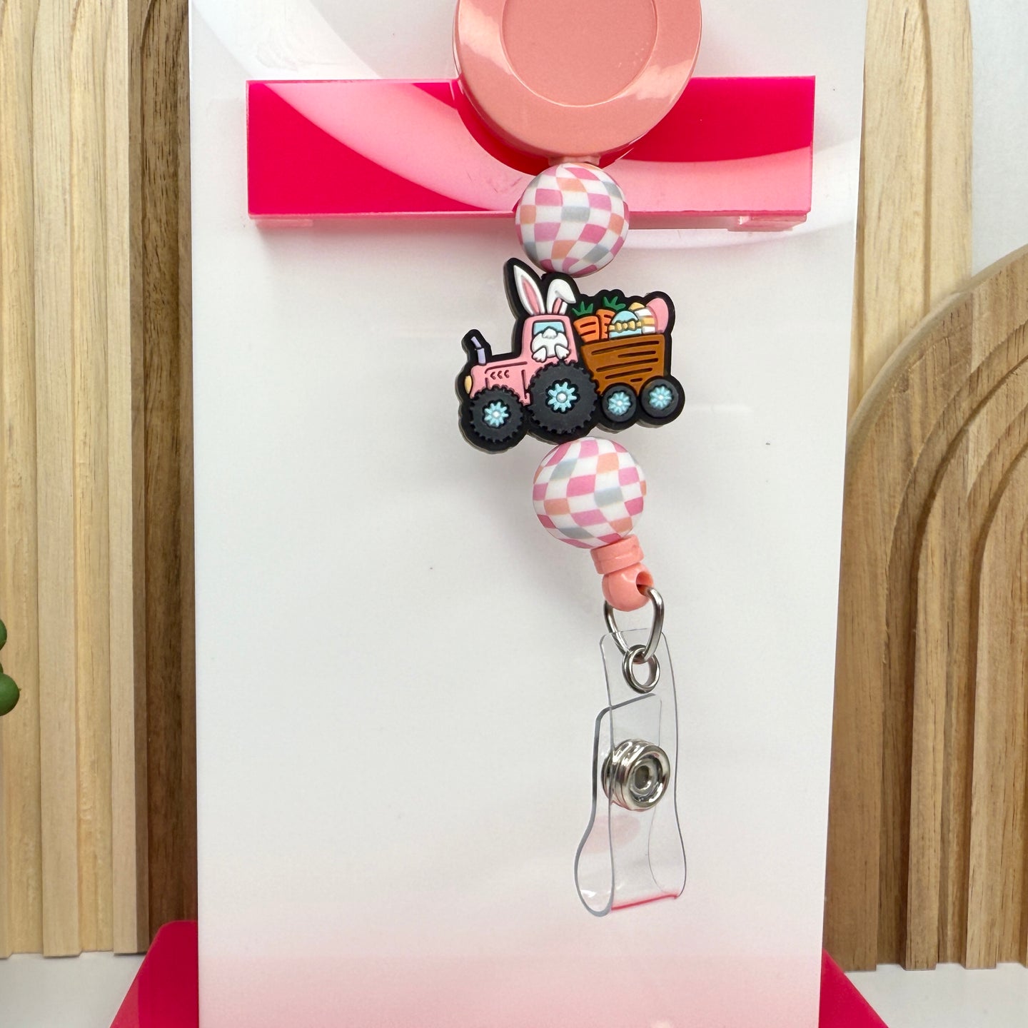 Easter Tractor Badge Reel